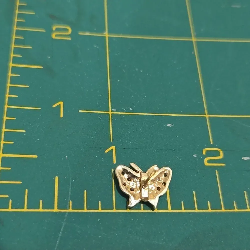 14k Solid Gold Butterfly Stud Earrings